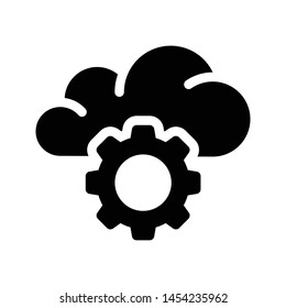 cloud setting glyph flat vector icon