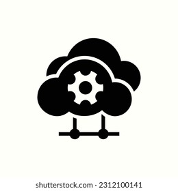 configuración en la nube icono de estilo glifo, icono aislado en fondo claro, perfecto para sitio web, blog, logo, diseño gráfico, medios sociales, interfaz de usuario, aplicación móvil