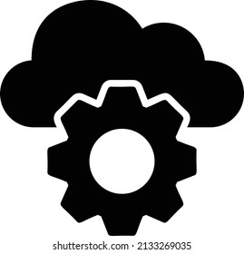 Cloud Setting Icon, Cloud Computing Sign And Symbol Isolated On White Background.
