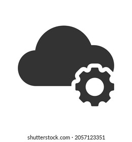 cloud setting icon design vector