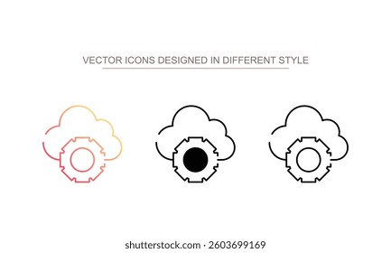 Cloud setting icon design with white background stock illustration