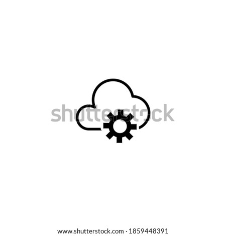 cloud setting icon. Internet buttom with white background.