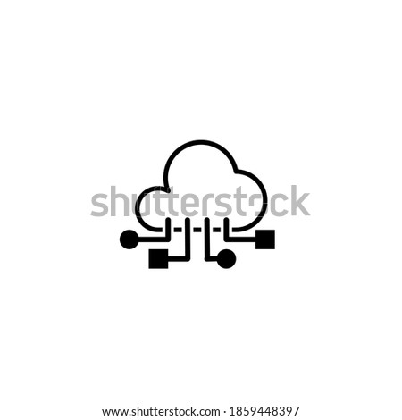 cloud setting icon. Internet buttom with white background.