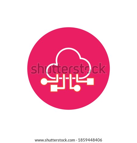 cloud setting icon. Internet buttom with white background.