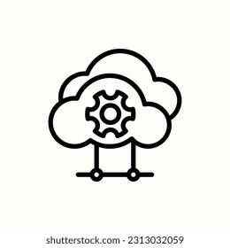 cloud setting icon, isolated icon in light background, perfect for website, blog, logo, graphic design, social media, UI, mobile app