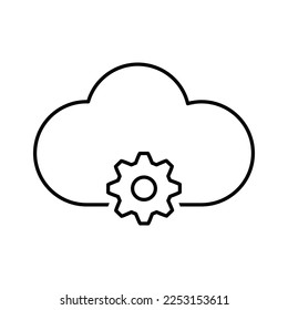 Cloud-Einstellsymbol im Zeilenstil