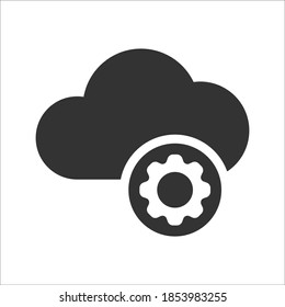 Cloud setting icon, vector graphics