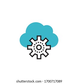 cloud setting icon vector illustration modern style design. isolated on white background