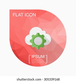Cloud setting icon, vector illustration. Flat design style with long shadow,eps10