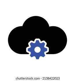 Cloud Setting Icon.cloud symbol.Simple flat vector illustration for your web site design, logo, app, UI.