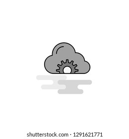 Cloud setting  Web Icon. Flat Line Filled Gray Icon Vector