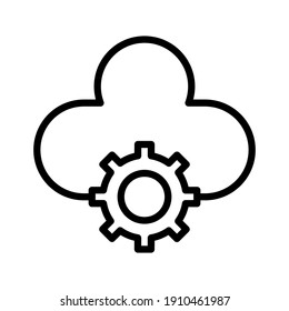 Cloud, settings, gear icon vector image. Can also be used for Web Marketing. Suitable for use on web apps, mobile apps and print media.