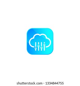 Cloud settings, hosting configuration vector icon