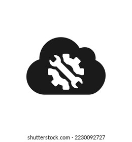Diseño de iconos de configuración de nube aislado en fondo blanco. Ilustración del vector