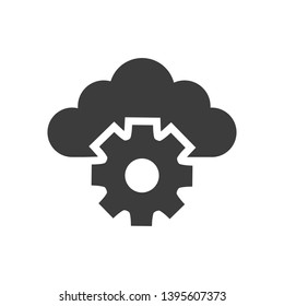 Cloud settings icon on white background. Vector Illustration