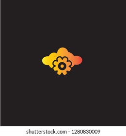 Cloud settings vector icon