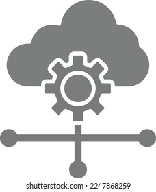 Cloud Settings vector icon. Can be used for printing, mobile and web applications.