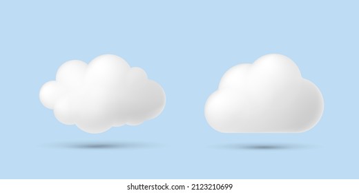 Cloud shape 3d cartoon illustration