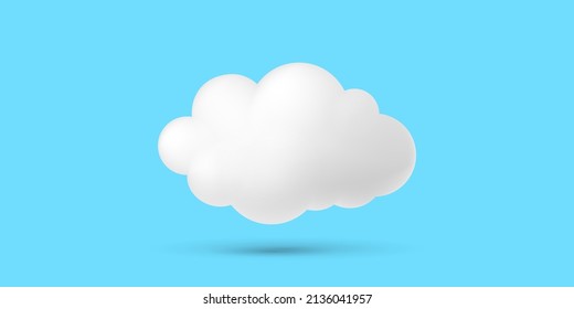 Cloud shape 3d cartoon illustration