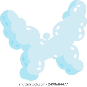 Cloud Shape Butterfly Vector Illustration