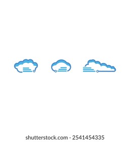 Cloud shape design vector set. Technology icon pack.