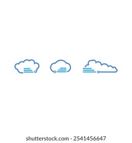 Cloud shape design vector set. Technology icon pack.