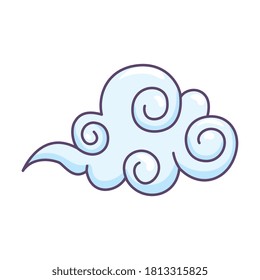 Wolkenform-Design, Wetterhimmel-Naturklima-Wolkenperiode und Meteorologie-Thema Vektorgrafik