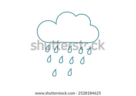 cloud shape icon, simple outline cloud design, Outline cartoon 
flat style clouds icon collection. Weather forecast logo symbol. 
Vector illustration image. Isolated on white background.
Rain and ligh