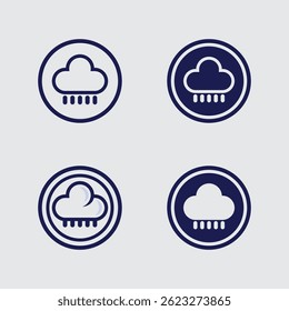 Logotipo de la forma de la nube para el icono del App de la historieta y el servicio del Web con los Elementos de diseño divertidos