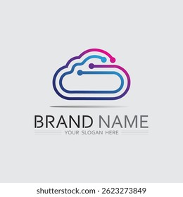 Cloud Shape Logo Icon for Eco Friendly Technology, Nature Data Service and Minimal Branding

