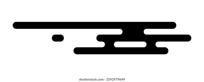 Cloud shape in oriental style. Traditional Asian ornament. Simple abstract wind or wave form isolated on white background. Vector graphic illustration.