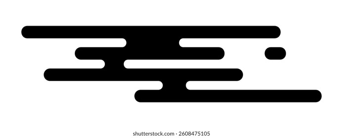 Cloud shape in oriental style. Traditional Asian ornament. Simple abstract wind or wave form isolated on white background. Vector graphic illustration.
