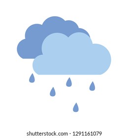 cloud shape with rain isolated icon