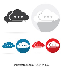 Cloud shape speech bubbles.