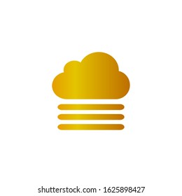 Cloud shape with strip line. Stock vector illustration isolated on white background.