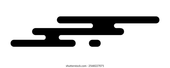 Cloud shape in Tibetan oriental style. Traditional Japanese, Korean or Chinese ornament. Simple abstract wind form isolated on white background. Vector graphic illustration.