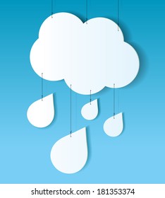 Cloud shaped badge, tag, banner, label and bookmark with space for text. Vector illustration