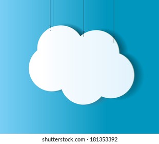 Cloud shaped badge, tag, banner, label and bookmark with space for text. Vector illustration