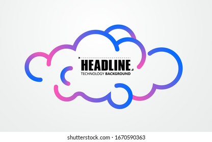 Cloud shaped graphic design composed of arcs, vector illustration.