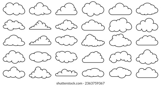 Cloud shapes collection. Cloud icon.