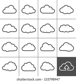 Cloud Shapes Collection. Cloud Icons For Cloud Computing Web And App. Simplus Series