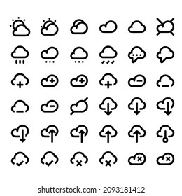 Cloud shapes collection. Cloud icons for cloud computing web and app. Simplus series