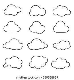 Cloud Outline Images, Stock Photos & Vectors | Shutterstock