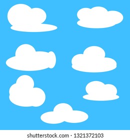 Cloud shapes design vector templates set