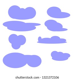 Cloud shapes design vector templates set