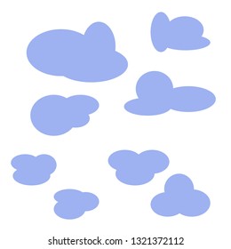 Cloud shapes design vector templates set