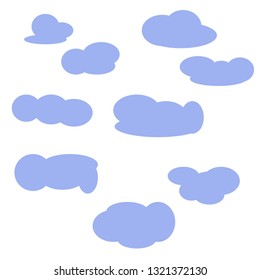 Cloud shapes design vector templates set