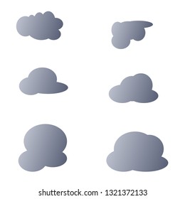 Cloud shapes design vector templates set