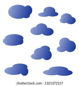 Cloud shapes design vector templates set