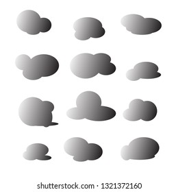 Cloud shapes design vector templates set